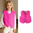 thumbnail image 1 of Fuzzy Vest for Girls Pink Vest Kids Cozy Warm Winter Clothes Coats for Girls 8-9 Years, 1 of 4