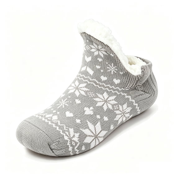 Fuzzy Warm Slipper for Men Women Winter Floor Socks,Cozy Fleece Soft Lined Non-slip Knitted Sock