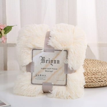 Fuzzy Warm Throw Blanket for Couch，Soft Warm Faux Throw Blanket Sofa Double Layer Bed Blanket，Fluffy Solid Blanket Christmas Blanket Sherpa Fleece Faux Fur Blankets，Christmas Ornaments Gifts