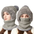 thumbnail image 1 of Fuzzy Winter Hat Polyester Cotton Blend Knit Scarf Hat Warm Autumn Winter Cold Proof Winter Hat, 1 of 7