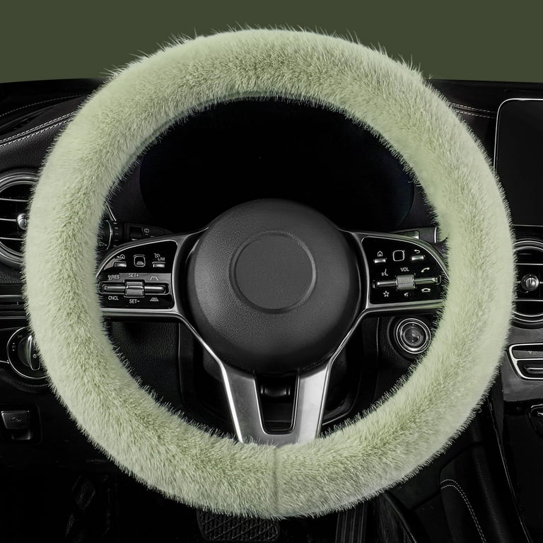 Fuzzy Winter Steering Wheel GP27 Covers for Women Warm Cute Fluffy