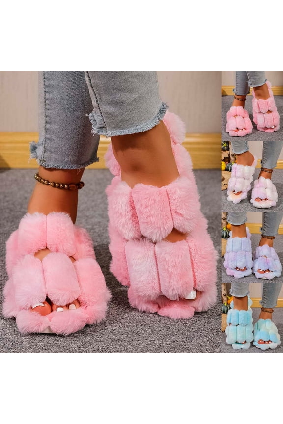 Fuzzy Women's Indoor Bedroom Slipper With Memory Foam Gift Women Wool Like House Shoe With Anti Skid Rubber Sole Green 39