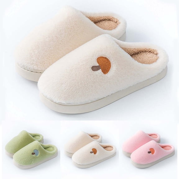 Fuzzy Womens Slipper Warm Comfy Memory Foam House Slippers Knitted Shoes Lined Anti-Skid Rubber Sole Bedroom Cozy Indoor Outdoor Slippers Pink 36