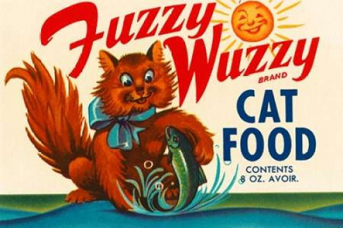 Fuzzy Wuzzy Brand Cat Food Canvas Art - Retrolabel (24 x 36)