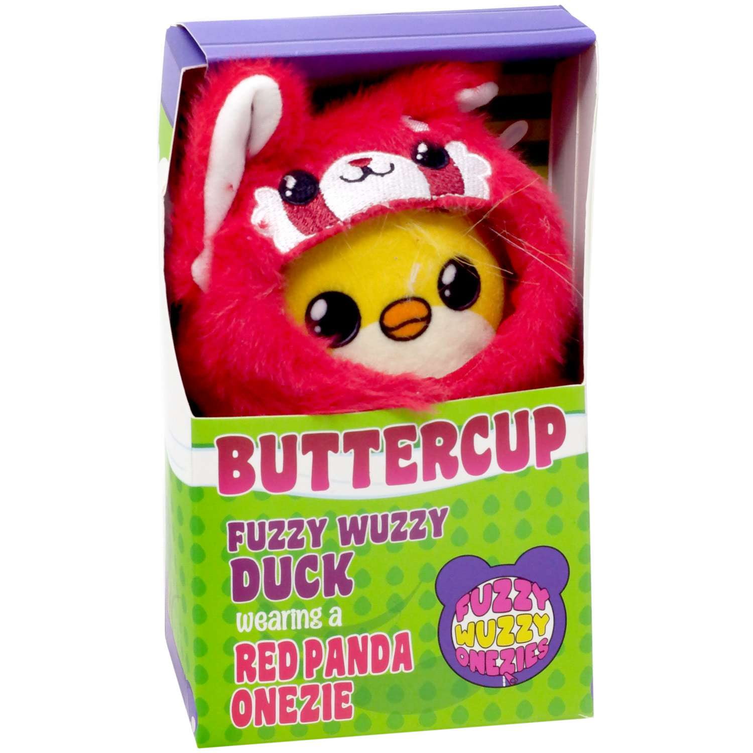 Fuzzy Wuzzy Onezies Series 1 Buttercup Fuzzy Wuzzy Duck Wearing a Red ...