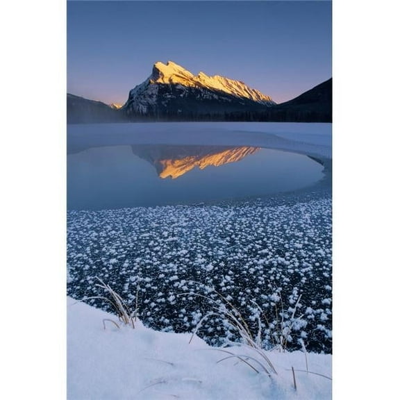 Fv3542 Natural Moments Photography - Icy Lake Mountains in Background Poster Print, 11 x 18