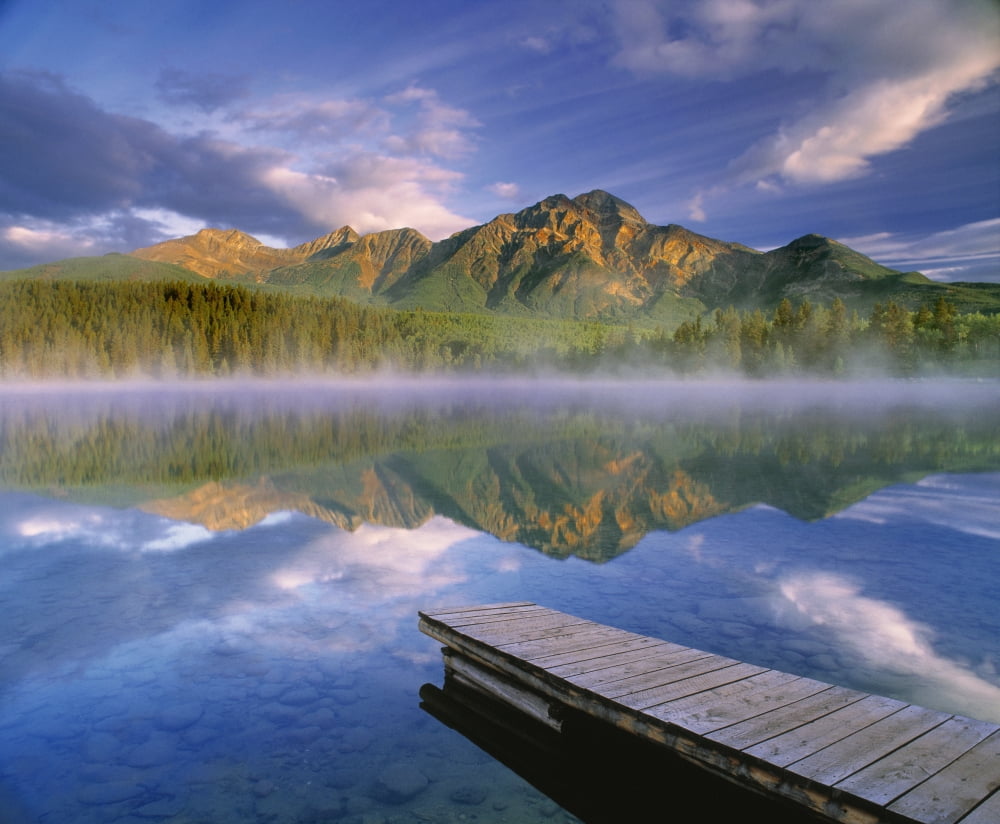 Fv3562 Natural Moments Photography Lake And Mountain Scenic With Dock Canvas Art - Darwin Wiggett Design Pics (17 x 14)
