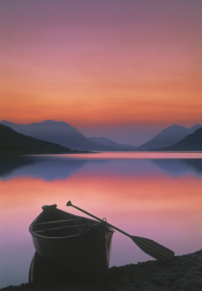 Fv3565 Natural Moments Photography Canoe On Shore At Sunset Canvas Art - Darwin Wiggett Design Pics (11 x 16)