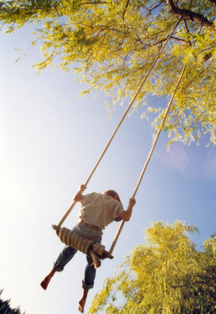 Fv3596 Natural Moments Photography View From Below Boy On Swing Canvas Art - Anita Dammer Design Pics (11 x 17)