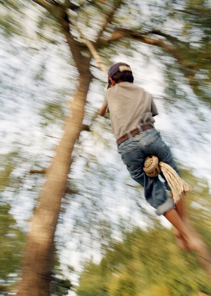 Fv3722 Natural Moments Photography Boy On Rope Swing Canvas Art - Anita Dammer Design Pics (12 x 16)