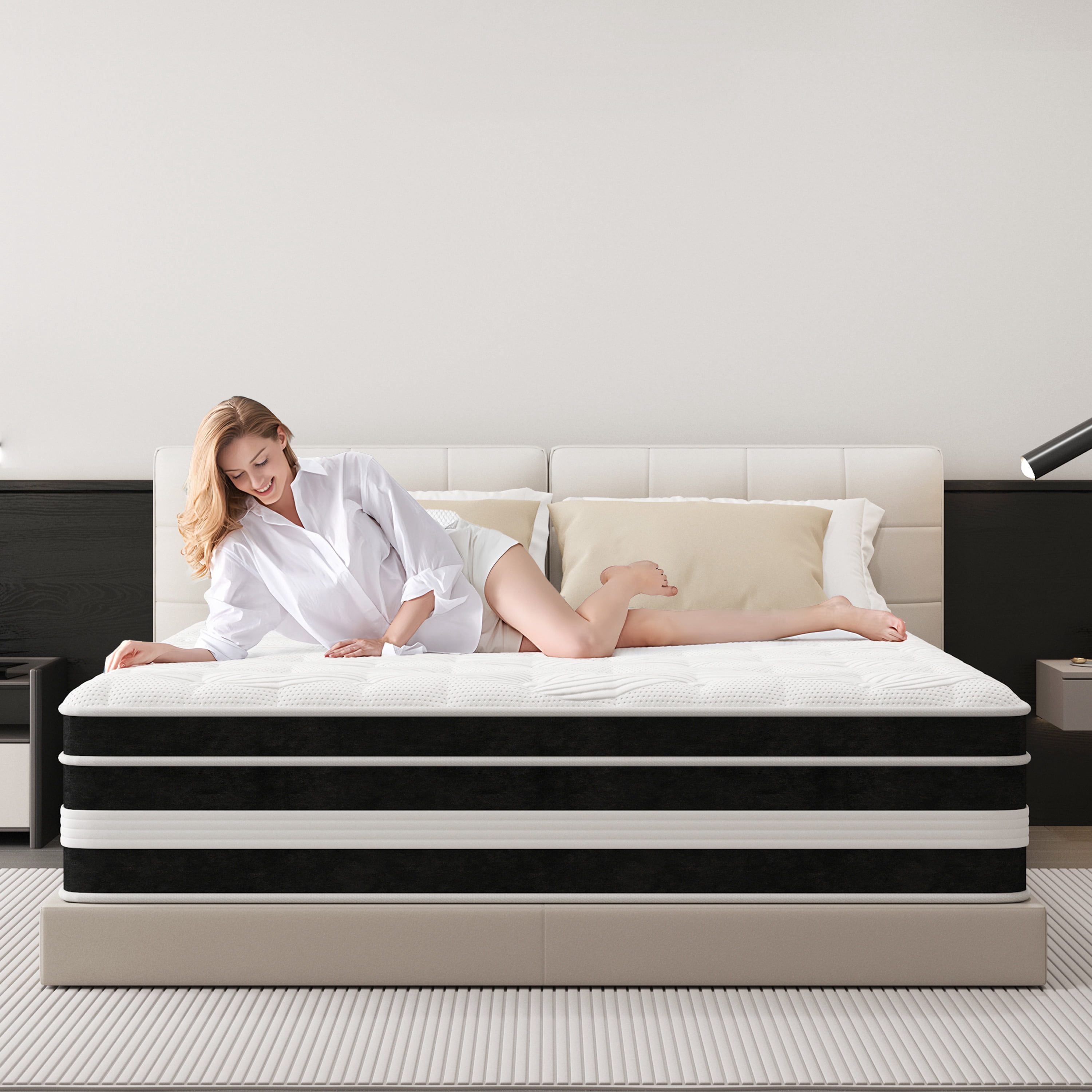10 inch King Mattress,Gel Memory Foam & Spring Hybrid Medium Comfort King Size in a Box , Pressure Relief, Motion Isolation,CertiPUR-US