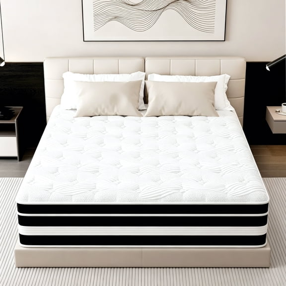 12 inch Twin Mattress,Gel Memory Foam & Spring Hybrid Medium Comfort Twin Size in a Box , Pressure Relief, Motion Isolation,CertiPUR-US