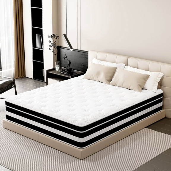 12 inch Twin Mattress,Gel Memory Foam & Spring Hybrid Medium Comfort Twin Size in a Box , Pressure Relief, Motion Isolation,CertiPUR-US