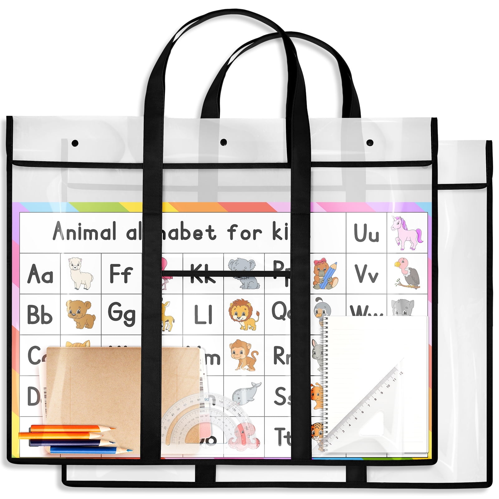 Qenwkxz Art Portfolio Bag Large Capacity PVC Storage with Pocket Portable Bulletin Board Holder for Classroom Walmart