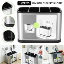 Fvkrnyz Kitchen Cutlery Utensil Holder Spoon Fork Storage Organizer for Countertop Kitchen Rustproof, Flatware Caddy Stainless Steel Cutlery Holder Stainless Steel Kitchen Organizer Caddy