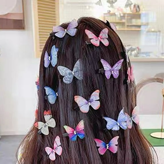 Fvsianol Butterflies Hair Clips Double sided Butterflies Hair Accessories 5Pcs Girl Butterflies Decor Hair Pins Double Sided 3D Butterflies Design Hair Clips Non slip Design Hairpins Hair Styling Tool