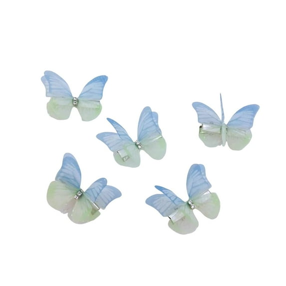 Fvsianol Decorative Hair Pins 3D Butterflies Design Hair Clips 5Pcs Girl Butterflies Decor Hair Pins Double Sided 3D Butterflies Design Hair Clips slip Hairpins Hair Styling Tool