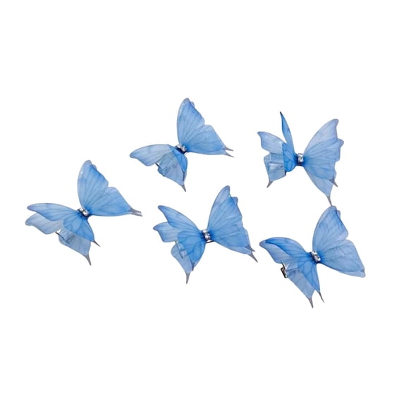 Fvsianol Decorative Hair Pins 3D Butterflies Design Hair Clips 5Pcs Girl Butterflies Decor Hair Pins Double Sided 3D Butterflies Design Hair Clips slip Hairpins Hair Styling Tool