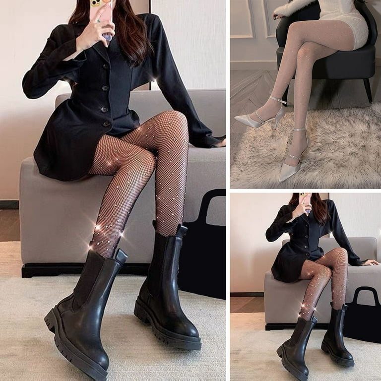 Fvsianol Fishnet Stockings Club Pantyhose Club Pantyhose Fishnet Decor Solid Color See through Hollow Out Skinny Beautify Legs Soft High Elasticity Women Stockings Female Walmart