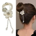 thumbnail image 1 of Fvsianol Lady Ponytail Claw Hair Clip Flower Long Tassel Camellia Hair Claw Hair Pin Hair Decoration for Women, 1 of 8