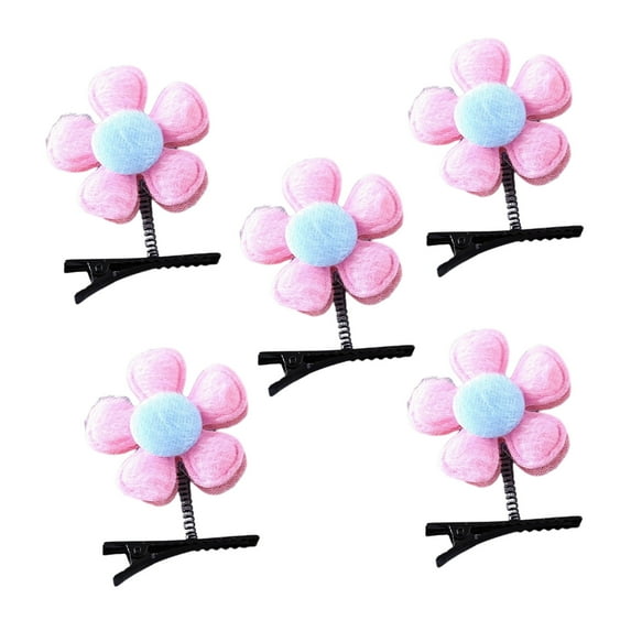 Fvsianol Metal Hair Clip Elegant Hairpin Rust resistant Hairpin Set 5Pcs Kids Funny Hair Pin with Double Sided Flower Decor for Girls Hair Accessories