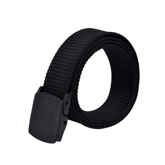 Fvsianol Premium Nylon Belt For Officers Lightweight Work Belt Men's Nylon Belt Holeless Design Adjustable Length None Metal Buckle Solid Color Waistband for Jeans Belt Accessories