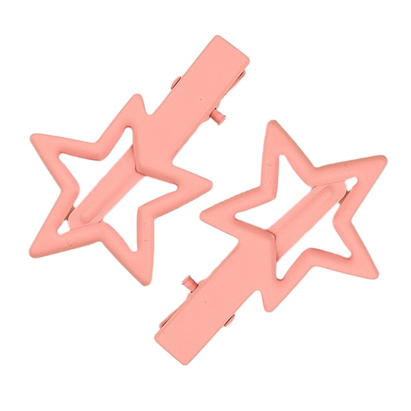 Fvsianol Side Hair Clips Bangs Clips Hairpins Star Shape Hollow Out Solid Color Metal Stainless Non slip Elastic Strong Claw Polished Lightweight Bangs Clips