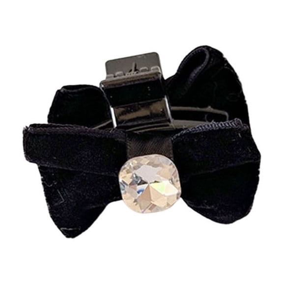 Fvsianol Small Hair Clamp Bang Hair Clip Lovely Exquisite Side Bangs Hairpin Velvet Bowknot Decor Princess Small Clip Styling Accessories