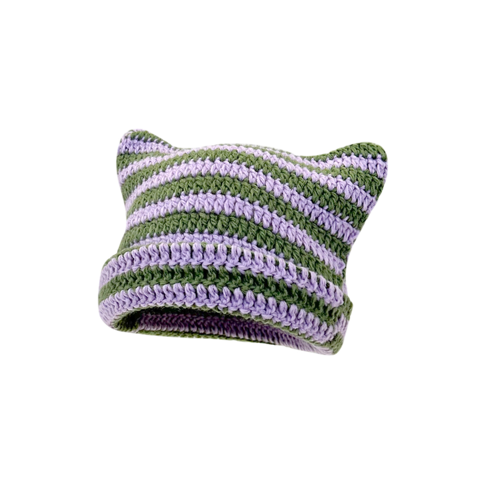 Fvsianol Unisex Knit Beanie Warm Beanie Knitted Winter Hat with Kitty