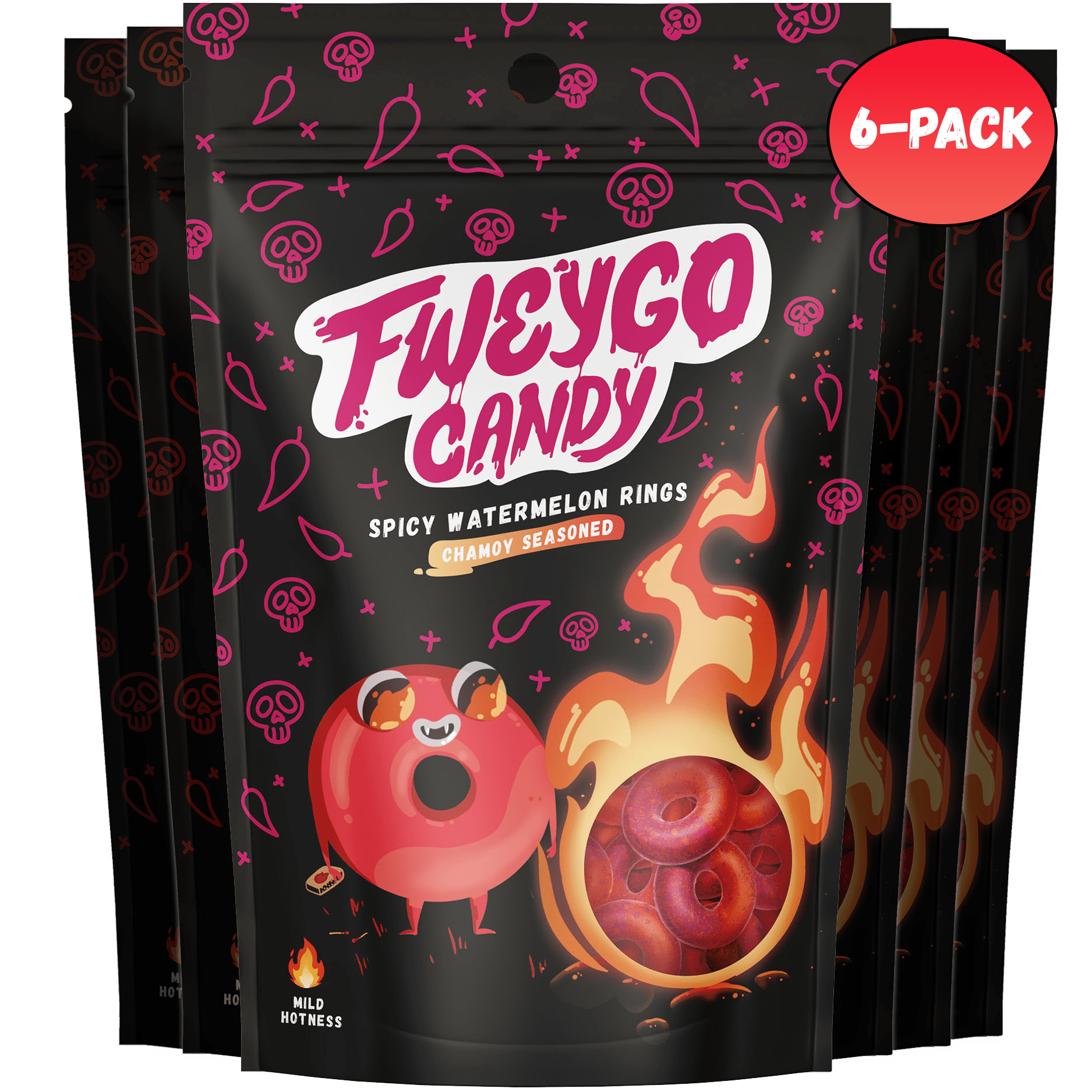 Watermelon Rings Sweets Fweygo Chamoy Watermelon Rings, Sweet & Spicy Mexican Gummy Candy, 5 oz ...
