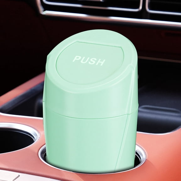 Fwqbns Car Trash Can Bin with Lid Car Garbage Can Cup Holder Mini Leakproof Vehicle Trash Garbage Can Bin Car Organizers and Storage for Front Back Seat Accessories