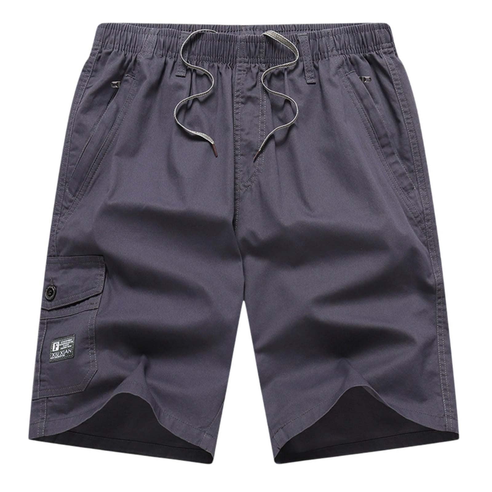 Fwqbns Men's Casual Straight Leg Multi Pocket Elastic Waist Pants for ...