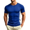 thumbnail image 1 of Fwqbns Men's Compression Shirt Short Sleeve Quick Dry Workout T-Shirt Athletic Gym Running Top Moisture Wicking Base Layer Blue, 1 of 8