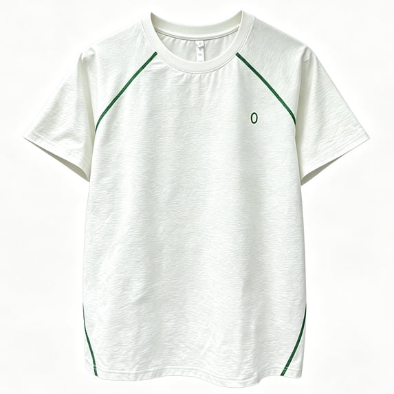 Fwqbns Men's Raglan Sleeve Quick Dry T-Shirt Moisture Wicking Athletic Workout Tee Short Sleeve Running Shirt White