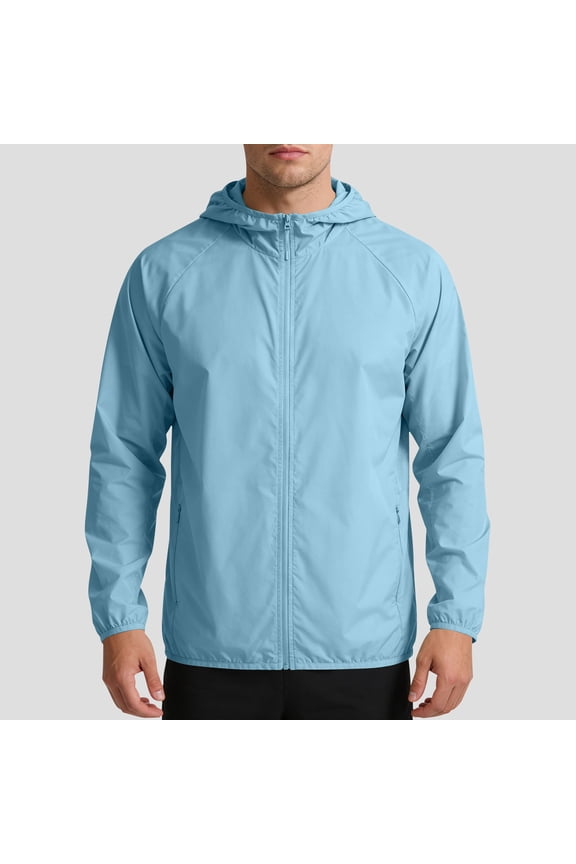 Men's Thin Breathable Summer Sun Protection Jacket, Plus Size Ice Silk Windbreaker, Comfortable 50+ UV Protection for Outdoor Sports and Activities