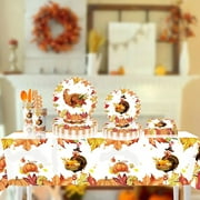 Fwttom 10 pcs Thanksgiving Napkins Disposable, Fall Decor Turkey Pumpkin Leaves Pattern Paper Napkins, Harvest Themed Fall Napkins for Thanksgiving Party Supplies & Fall Decorations for Home