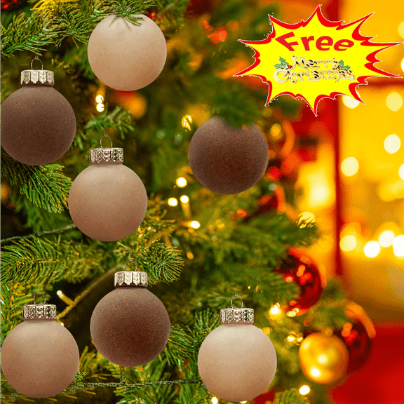 Fwttom 12Pcs Velvet Christmas Balls Ornaments, Christmas Shatterproof Ball with Strings - Christmas Decorations for Xmas Tree, Holiday, Wedding, Party, Christmas Ornaments, 60mm/2.36" (Free Pendant)