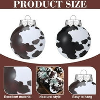 Fwttom 12pcs Cow-colored Christmas Tree Decorations Christmas Ball Ornaments, Christmas Shatterproof Ball with Strings - Christmas Ornaments for Xmas Tree, Holiday, Wedding, Party