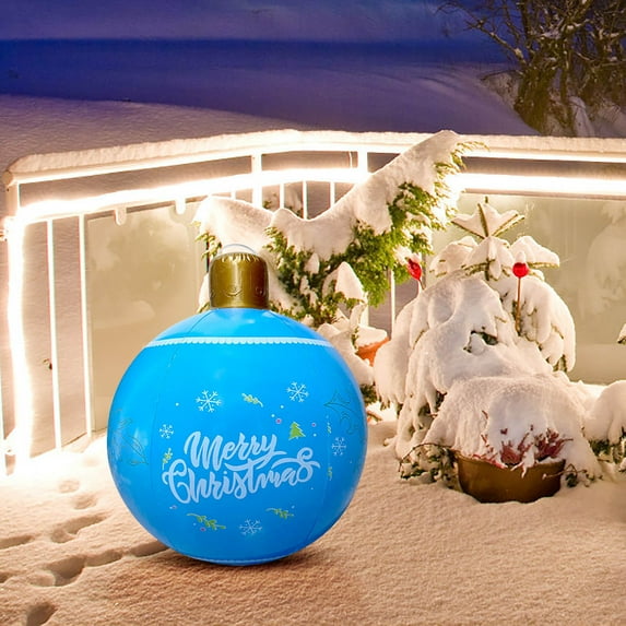 Fwttom 19.6 inch Large Inflatable Christmas Balls - Inflatable Christmas Decorations Outdoor Xmas Blow Ups Ornaments for Outside Holiday Yard Lawn Porch Decor