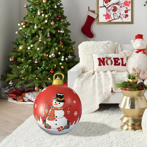 Fwttom 23.6 inch Large Inflatable Christmas Balls - Inflatable Christmas Decorations Outdoor Xmas Blow Ups Ornaments for Outside Holiday Yard Lawn Porch Decor