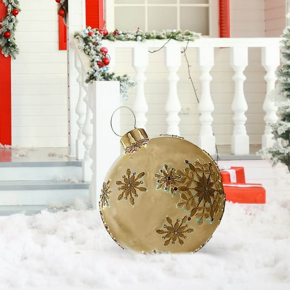 Fwttom 23.6 inch Large Inflatable Christmas Balls - Inflatable Christmas Decorations Outdoor Xmas Blow Ups Ornaments for Outside Holiday Yard Lawn Porch Decor