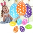 thumbnail image 1 of Fwttom 24" Inflatable Easter Eggs, Easter Inflatables Eggs with Polka Dot Pattern, PVC Blow Up Decoration for Holiday Front Yard & Garden, Blue, 1 of 6