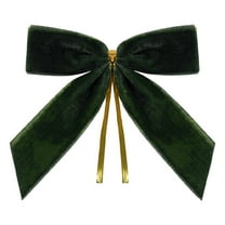 Fwttom 24 Pack Velvet Bows for Christmas Tree - Hanging Ornaments Green Christmas Bows for Wreaths, Holiday Party Xmas Decorations