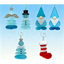 Fwttom 2D Flat Acrylic Hanging Christmas Decorations - Sea Glass Artwork Holiday Gifts for Friends, Family, Lover, Christmas Tree Ornaments