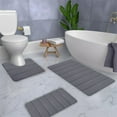 thumbnail image 1 of Fwttom 3 Pcs Non Slip Bathroom Rugs Set, Soft Water Absorption Thick Solid Color Floor Mats, Washable Easy To Dry All-Season Universal Bath Mats for Bathroom Toilet Mats, 1 of 9