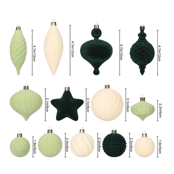 Fwttom 30pcs Christmas Ornaments, Alien Flocking Christmas Ball Ornaments for Xmas Tree, Christmas Tree Ornaments for Wedding Party Christmas Decorations, Fashion Holiday Gifts