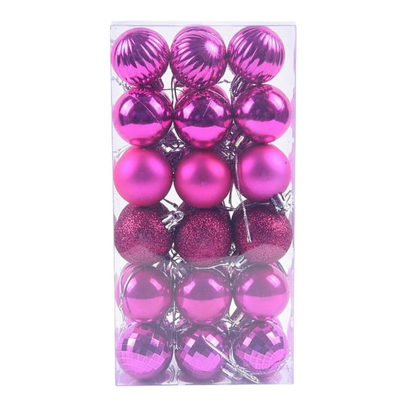 Fwttom 36 pcs Christmas Balls Ornaments, Christmas Tree Decorations Christmas Shatterproof Ball, Christmas Ornaments Set for Xmas Tree, Holiday, Party & Home Decor, Hot Pink