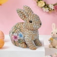 thumbnail image 1 of Fwttom 5" Resin Easter Bunny Wicker-Like Spring Rabbitt Decorative Crafts Sculptures Outdoor Indoor Decoration for Garden Home, 1 of 6