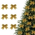 thumbnail image 1 of Fwttom 6 Pack Christmas Tree Bows - Hanging Ornaments Gold Christmas Bows for Wreaths, Holiday Party Xmas Decorations, 1 of 8