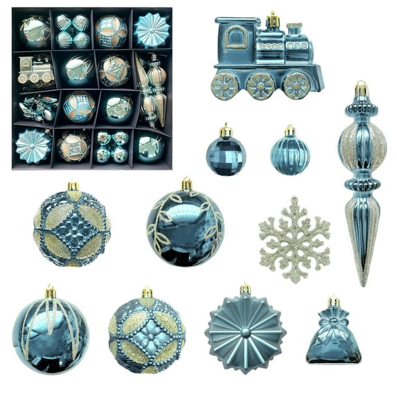 Fwttom 60pcs Christmas Ball Ornaments, Fashion Christmas Ornaments Ball for Xmas Tree, Shatterproof Christmas Balls for Party Wedding Christmas Decocrations Holiday Gifts